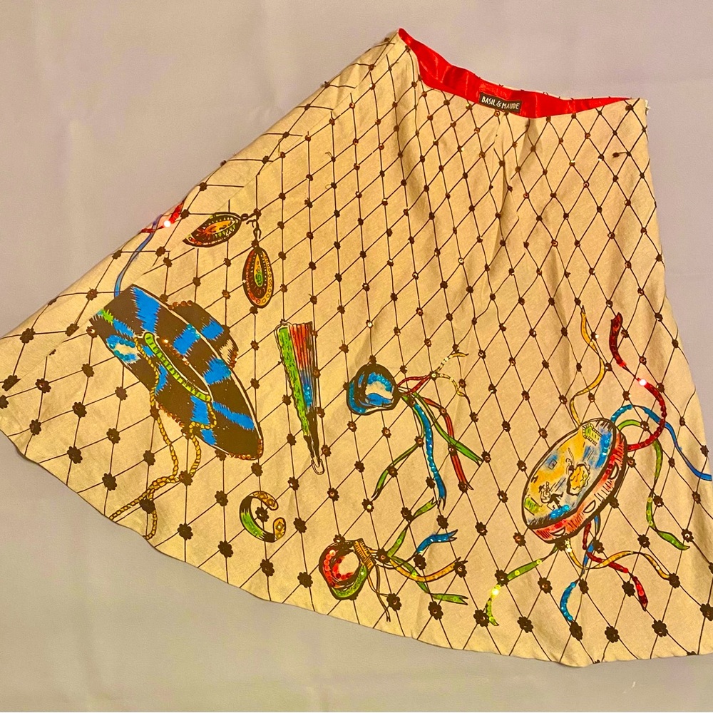 Basil & Maude Skirt Salsa Senorita Spanish Rodeo A-Line Size 2 M2